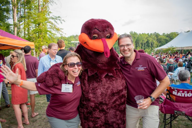 Two FST alums with the Hokie Bird
